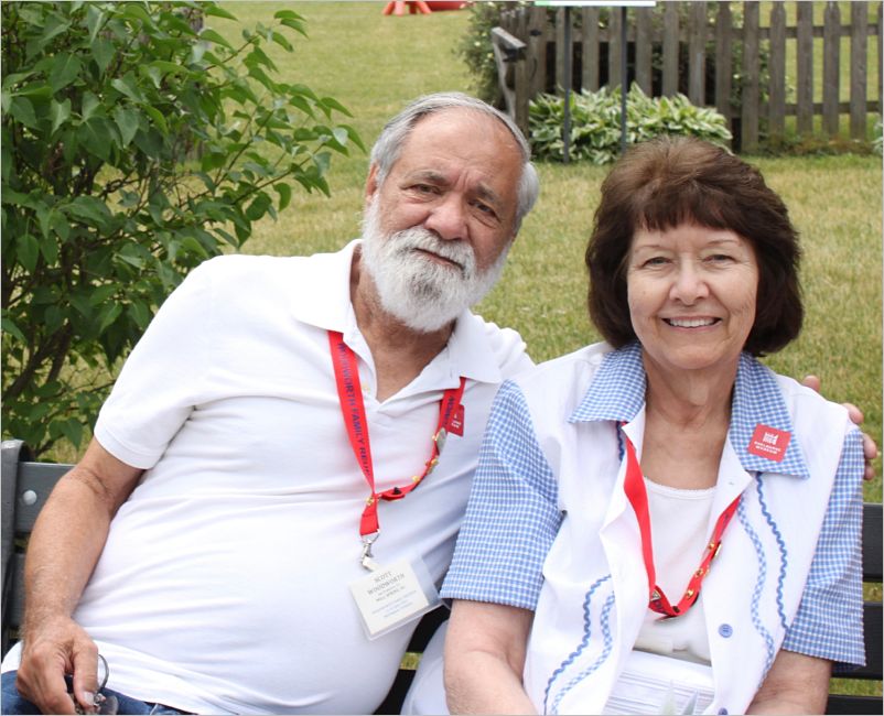 Scott and Janice at Shelburne Museum, a musem of art, design, and Americana